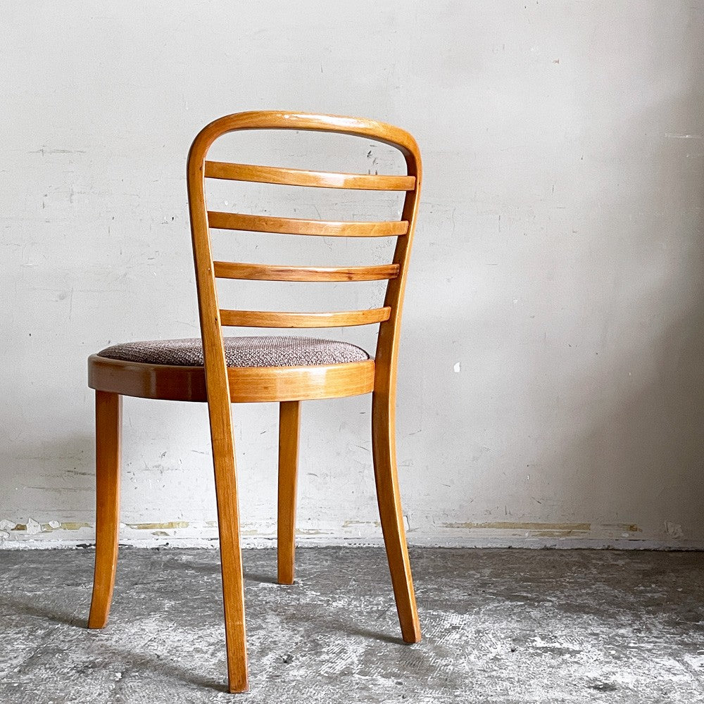 トーネット THONET ライターチェア leiter chair ダイニングチェア ベントウッド ラダーバック ファブリックシート 木製 W44cm ビンテージ ■
