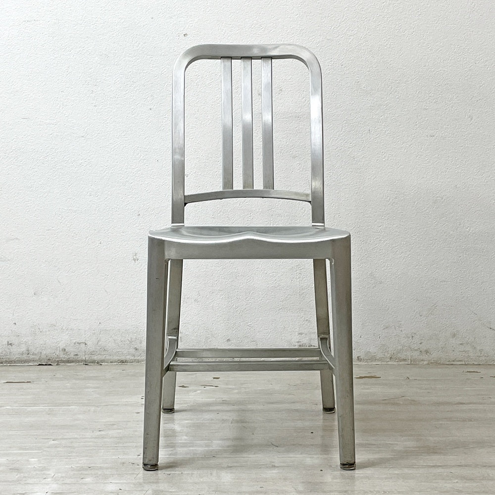 エメコ emeco ネイビー NAVY チェア No.1006 ダイニングチェア ブラッシュドアルミ インダストリアル ミッドセンチュリーデザイン ●