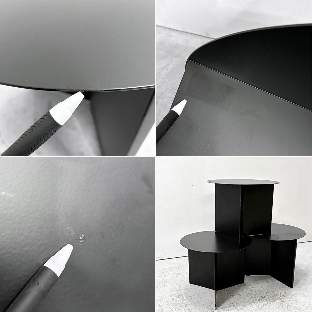 ヘイ HAY スリットテーブル SLIT TABLE XL サイドテーブル ローテーブル ラウンド Φ45cm スチール ブラック 北欧 デンマーク モダン C ●