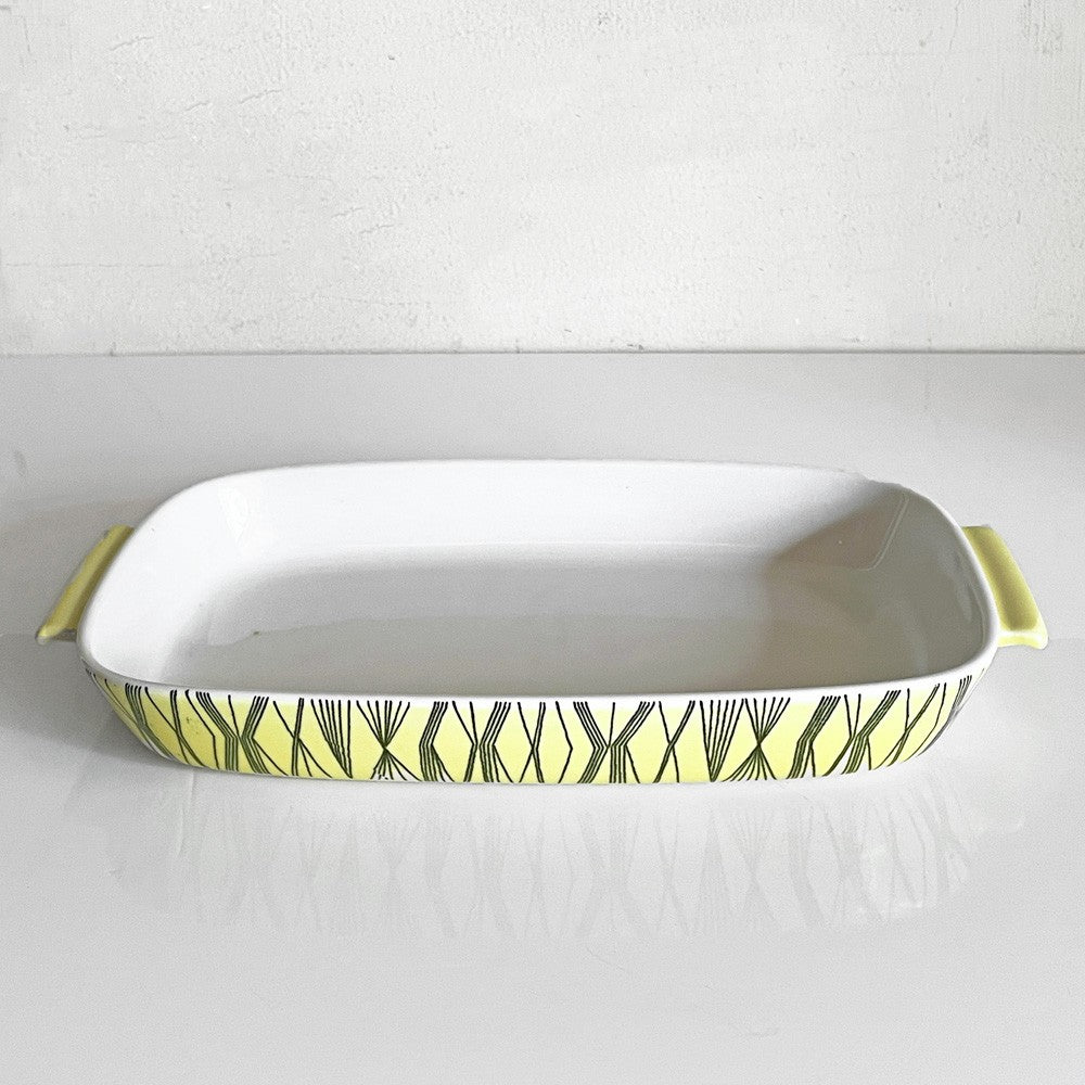 ロールストランド Rorstrand カナリア CANARIA オーブンウェア グラタン皿 イエロー 幾何学ライン模様 スウェーデン ビンテージ ■
