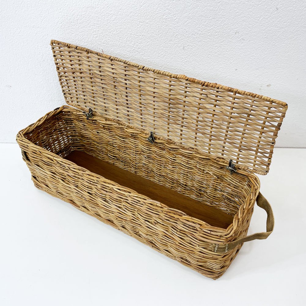 トラックファニチャー TRUCK FURNITURE RT バスケット RT BASKET RTB-1  フタ付き ラタン 布持ち手 底板 定価19,800円 ●