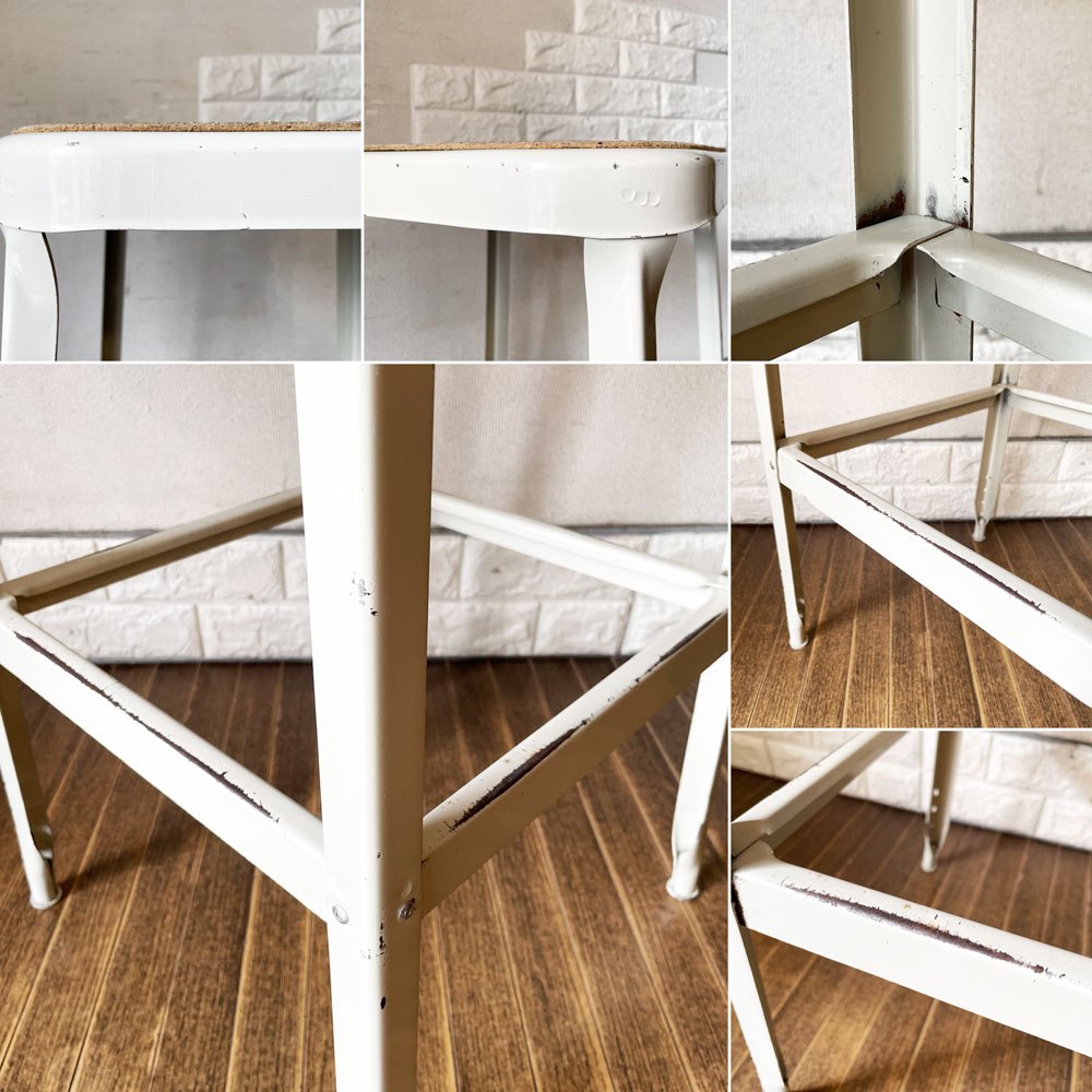 リオン LYON ファクトリースツール FACTORY STOOL Lサイズ プッティーホワイト Putty white プレスウッドシート インダストリアル P.F.S取扱 廃番仕様 ◎