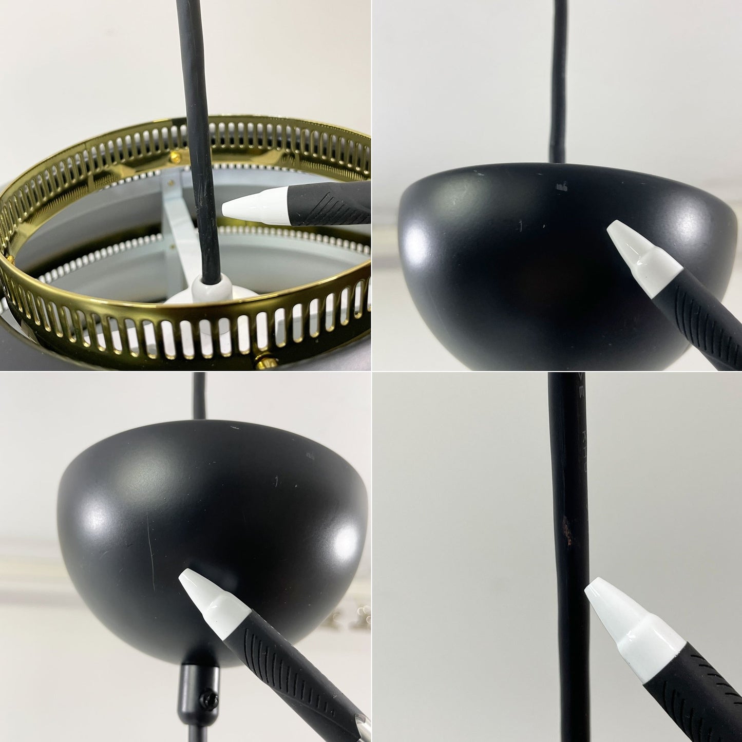 アルテック artek A331 ビーハイブ Beehive アルヴァ・アアルト Alvar Aalto ブラック ブラスメッキリング ペンダントライト フィンランド 箱付き ダクトレール用 プラグタイプ 定価￥179,300- ●