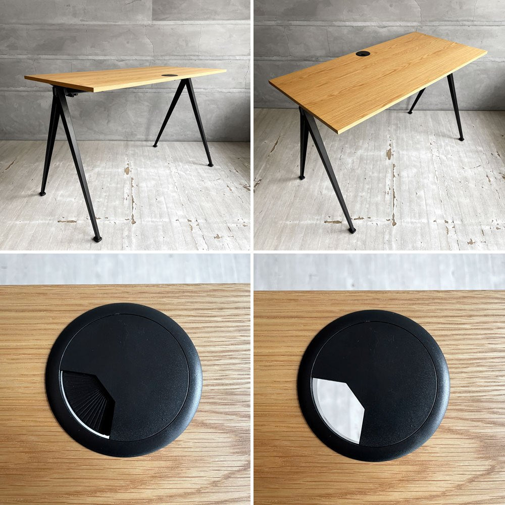 ヘイ HAY ピラミッドデスク PYRAMID DESK オーク材×スチール脚 コンパスレッグ W120cm 定価￥55,000- ♪