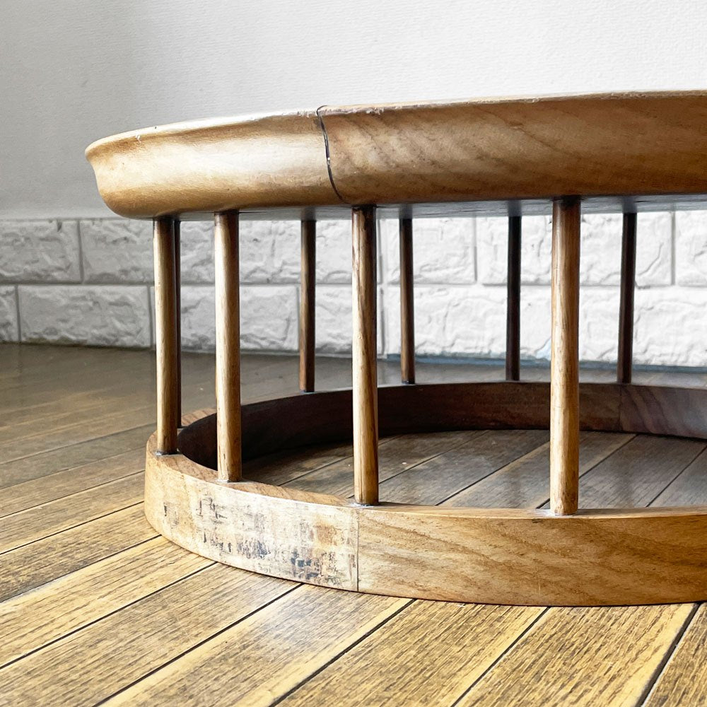 クラフトファニチャー Craft furniture 陶磁器天板 ローテーブル 花台 ラウンド モザイクトップ ◎