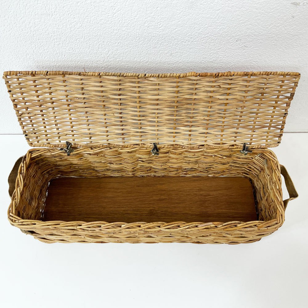 トラックファニチャー TRUCK FURNITURE RT バスケット RT BASKET RTB-1  フタ付き ラタン 布持ち手 底板 定価19,800円 ●