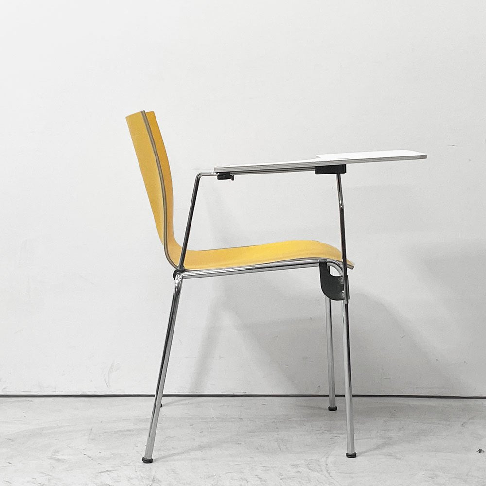 エンゲルブレヒト Engelbrechts チャリック CHAIRIK 101 スタッキングチェア 174 専用テーブル付き イエロー×ホワイト バーチ材 エリック・マグヌッセン 北欧家具 ●