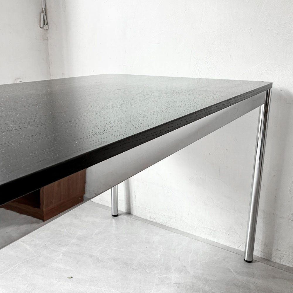 USM Haller USMハラーテーブル ワーキングデスク ダイニングテーブル オーク材 ブラック W125cm アジャスター付 スイス モダン ★
