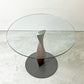ポラダ porada スピン SPIN ダイニングテーブル ラウンド ウォールナット無垢材 ガラストップ Φ100cm ジーノ カロロ Gino Carollo ●