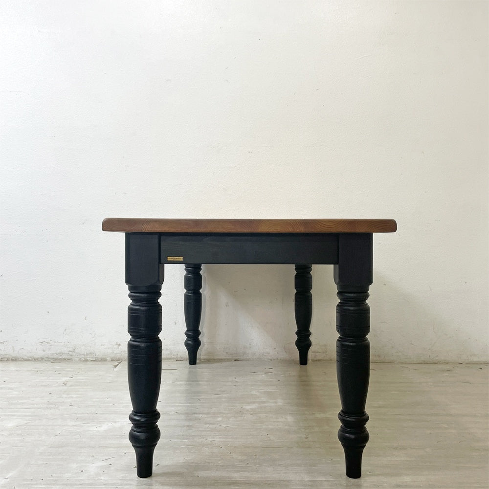 ブラックボード Blackboard カーフ karf ブルックリンスタイル ダイニングテーブル ろくろ脚 パイン無垢材 w160 ●