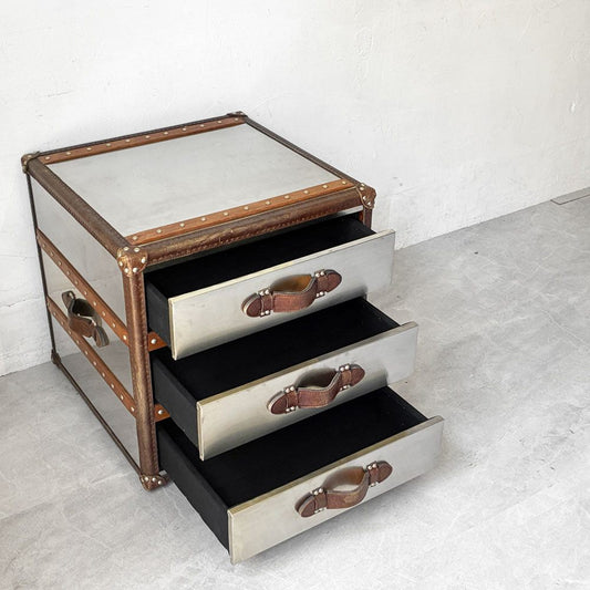 ハロ HALO ストニーハースト STONYHURST ラージランプテーブル LARGE LAMP TABLE サイドテーブル ブラッシュドスチール 英国家具 廃番 定価￥184,800- ★