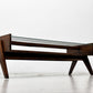 ピエールジャンヌレ Pierre Jeanneret コーヒーテーブル Coffee Table チーク無垢材 ガラス チャンディーガル レター有り 1960‘s ビンテージ PU/CH/-12 ●