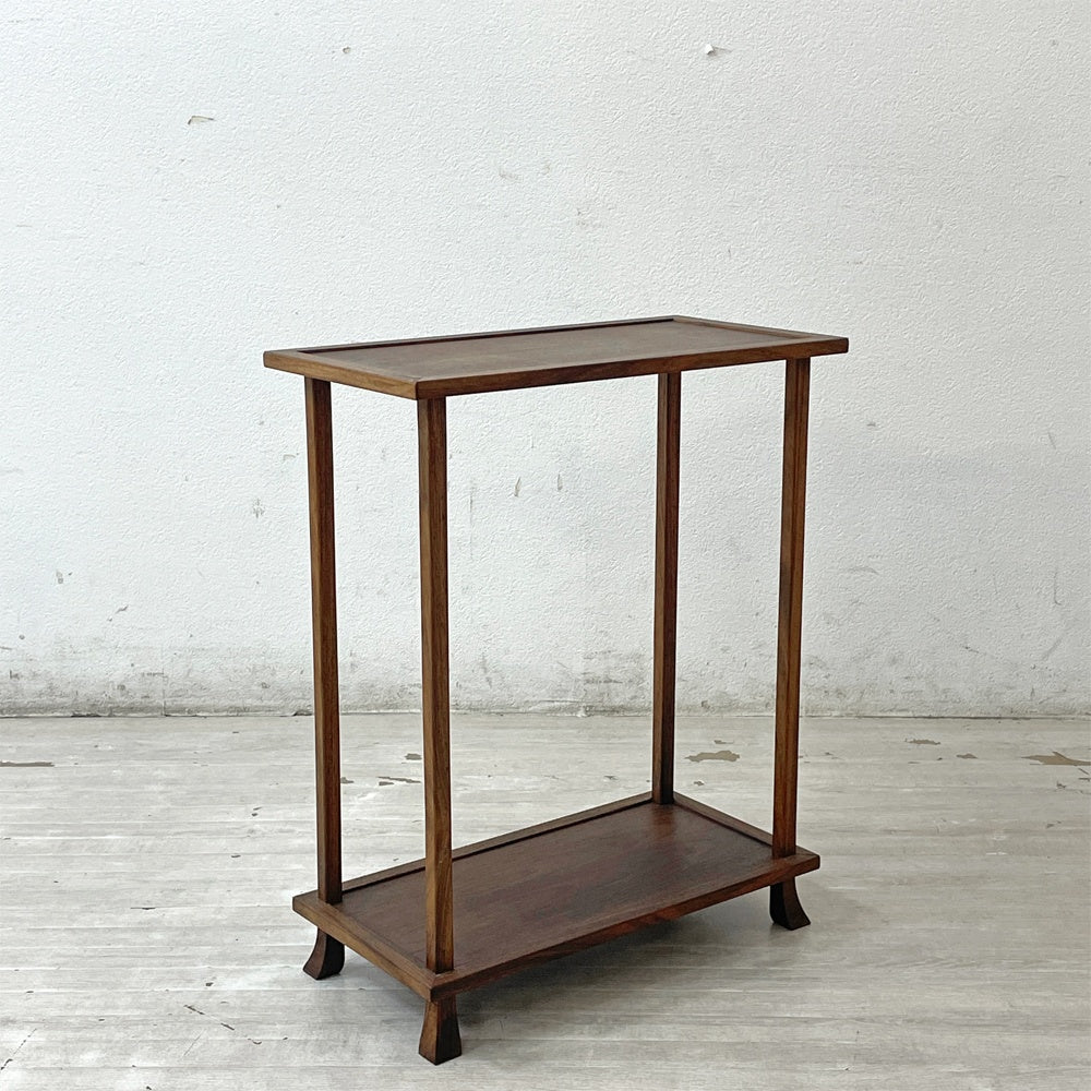 ジャパンビンテージ 木製 花台 飾り棚 サイドテーブル チーク材 W52cm vintage ●