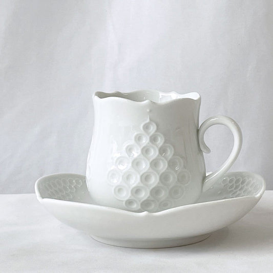 マイセン Meissen ホワイトレリーフ コーヒーカップ＆ソーサー C&S ルードヴィッヒ・ツェプナー Ludwig Zepner ドイツ B ◇