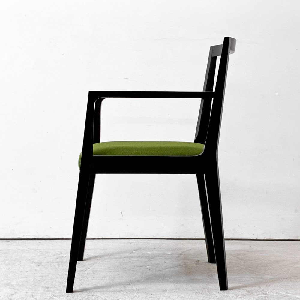 カッシーナイクスシー Cassina ixc. イーストバイイーストウエスト East by Eastwest ジャスミン JASMIN アームチェア ダイニングチェア ブラック グリーン ファブリック 座面張替済み B ●