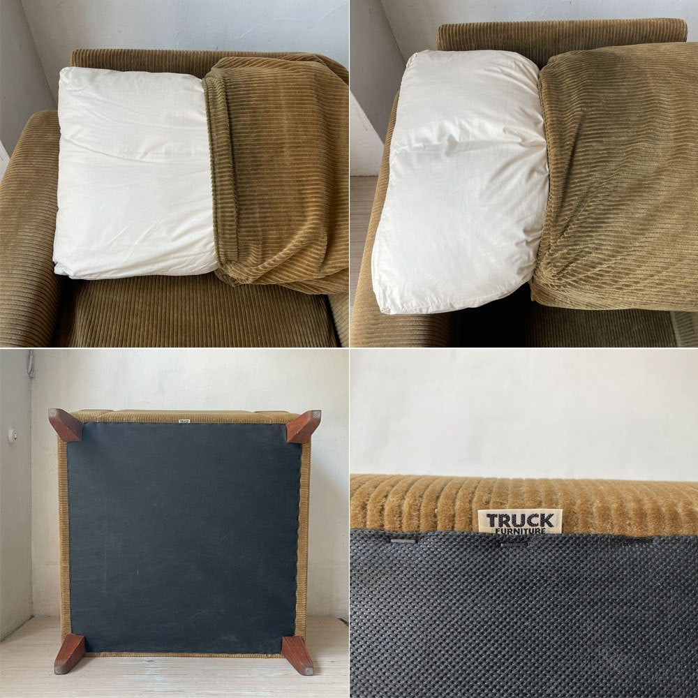 トラックファニチャー TRUCK FURNITURE FKソファ トリム FK SOFA TRIM 1SEATER 1Pソファ  グリーンコーデュロイ 定価¥326,700- ★