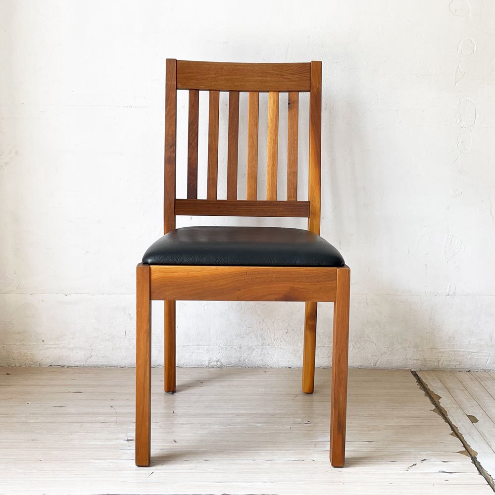 レグナテック LEGNATEC リーヴス Leaves ダイニングチェア ウォールナット無垢材 PVCレザー ブラック ￥52,800- B ★
