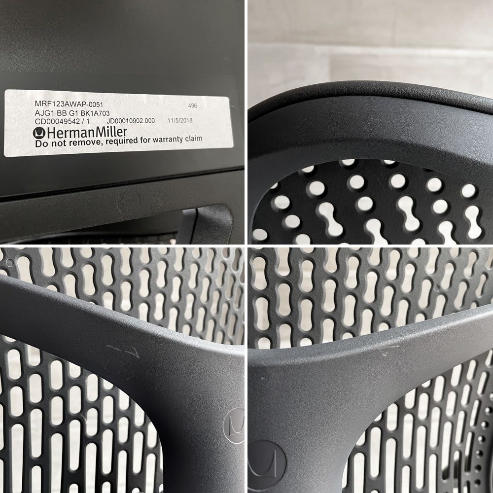 ハーマンミラー Herman Miller ミラ2チェア Mirra2 オフィスチェア デスクチェア ブラック×グラファイトカラー メッシュシート studio7.5♪