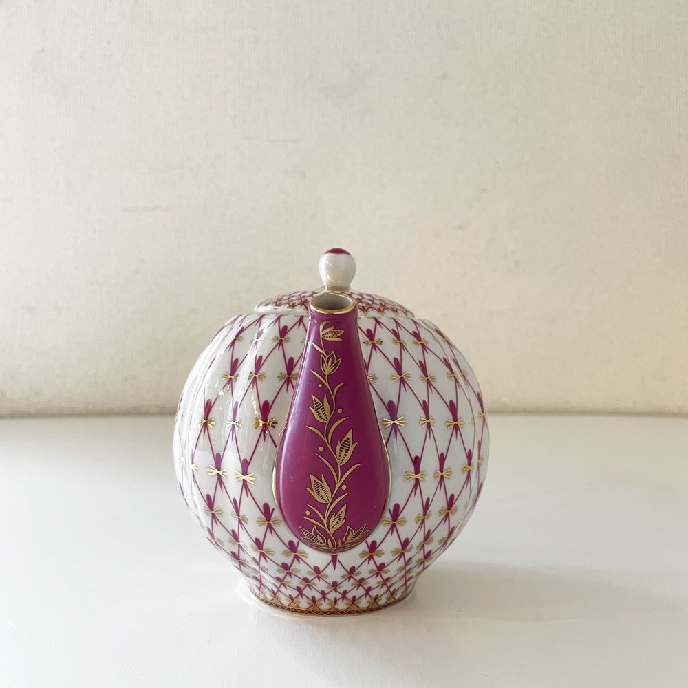 インペリアルポーセリン Imperial Porcelain コバルトネット COBALTNET ティーポット ピンク 600ml アンナ・ヤツケヴィッチ ロシア 参考価格￥25,300- ◎