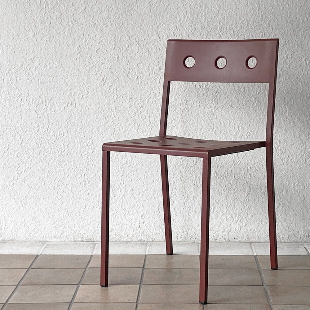 ヘイ HAY バルコニーチェア BALCONY CHAIR 屋外用 ダイニングチェア アームレス スタッキング スチール アイアンレッド 北欧 デンマーク 定価44,000円 D ◇