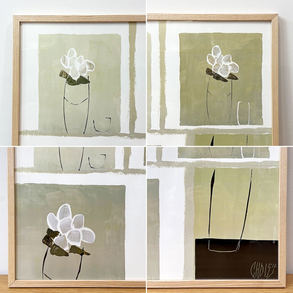 イデー IDEE クリスティアン・ショワジー Christian Choisy チューリップの花束 Bouquets de Tulipes オフセットポスター アッシュ材フレーム 額装品 ●