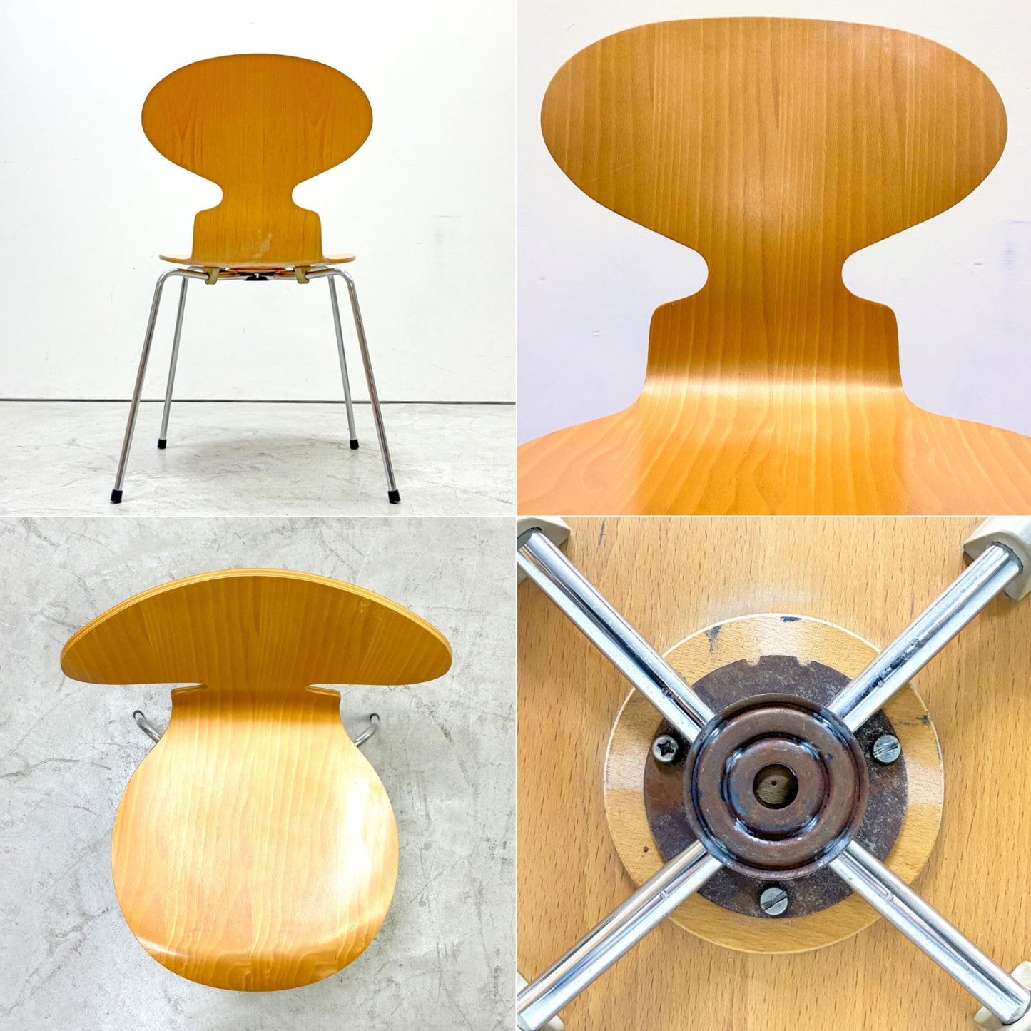 フリッツハンセン Fritz Hansen 3101 アリンコチェア アントチェア 4本脚 ナチュラルビーチ ラッカー仕上げ アルネ・ヤコブセン F ●