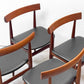 フレムロジェ Frem Rojle ディネッテ Dinette エクステンション ラウンド ダイニングテーブル & ダイニングチェア 4本脚×4脚 計5点セット ハンス・オルセン Hans Olsen 北欧家具 ビンテージ ●