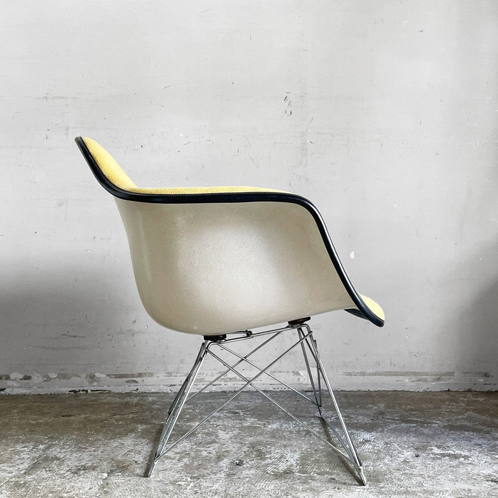 ハーマンミラー Herman Miller アームシェルチェア セカンド 2nd アプホルスター ファブリック イエロー キャッツクレイドル MFS製 C&R イームズ ■