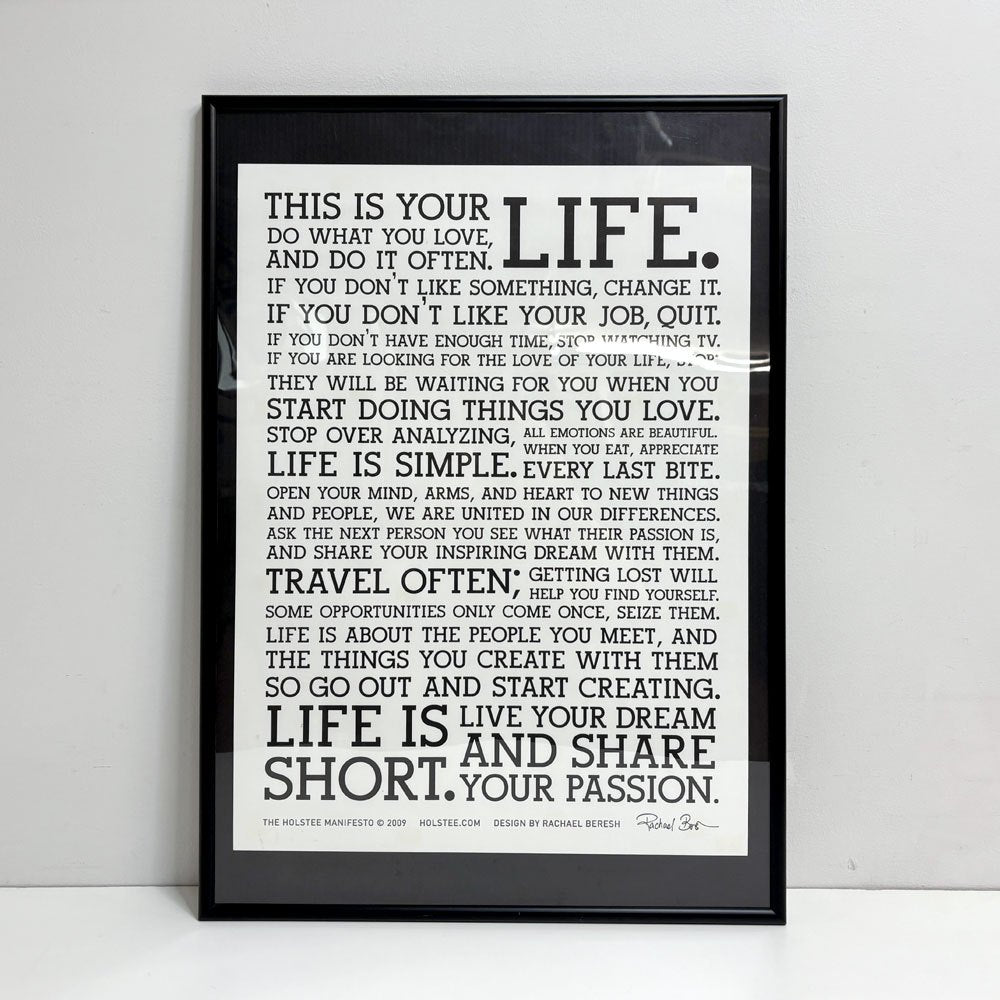 ホルスティー HOLSTEE マニフェスト ポスター Manifesto Poster スクリーンサイズ 45.5×61cm 額装品 現状品 ●