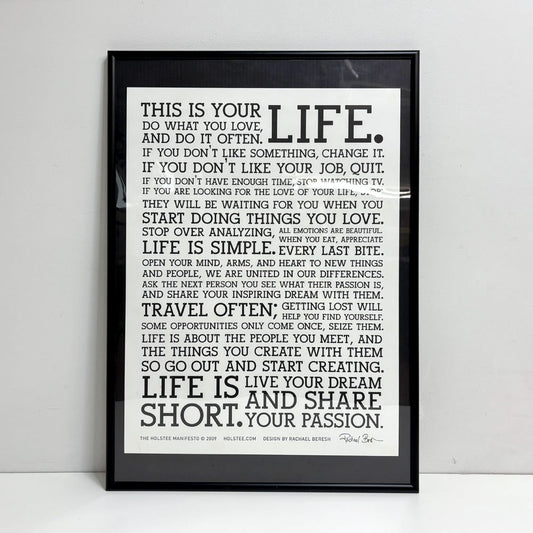 ホルスティー HOLSTEE マニフェスト ポスター Manifesto Poster スクリーンサイズ 45.5×61cm 額装品 現状品 ●