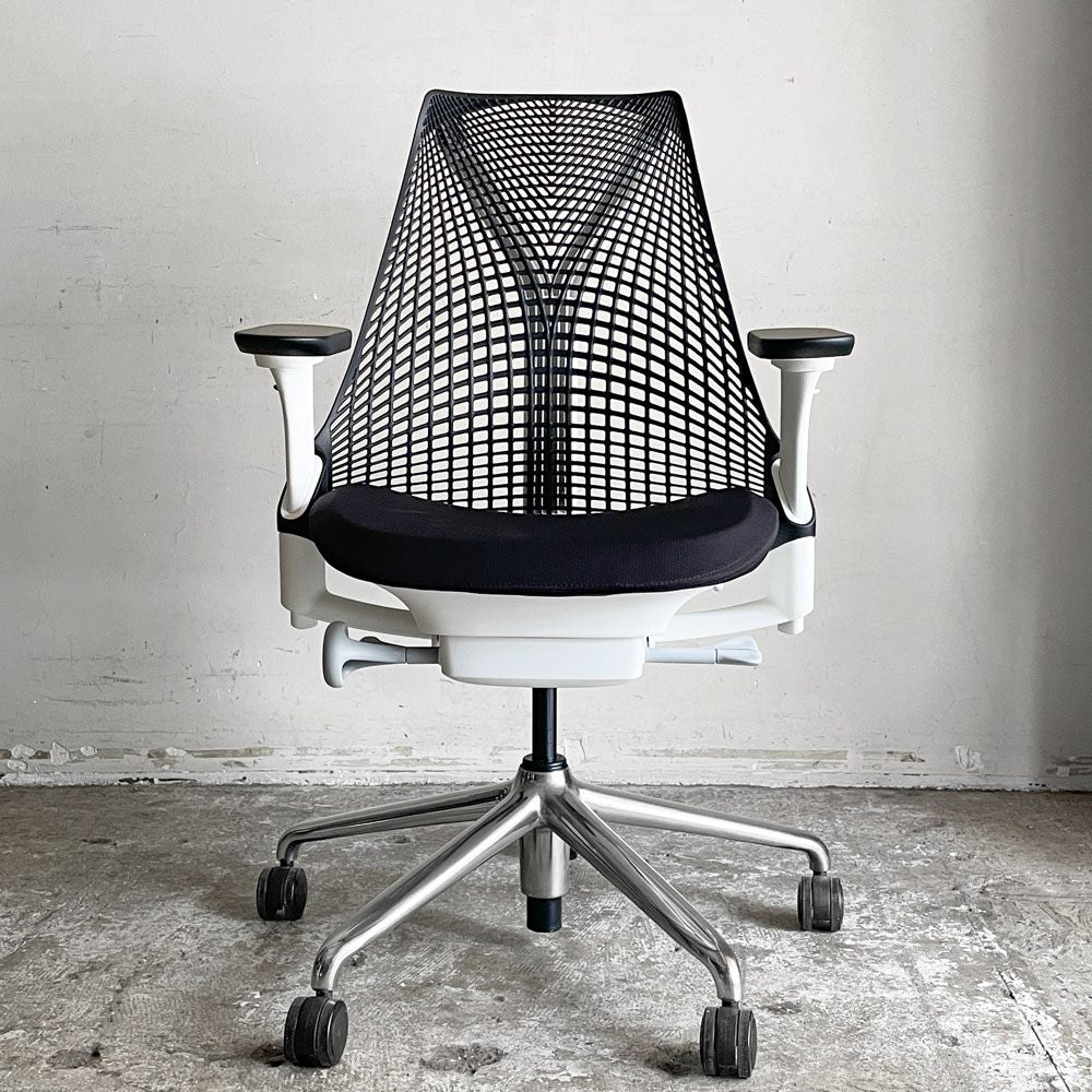 ハーマンミラー HermanMiller セイルチェア SAYL Chair ブラック サスペンションミドルバック アジャスタブルアーム 2023年製 イヴ・ベアール モダンデザイン ■