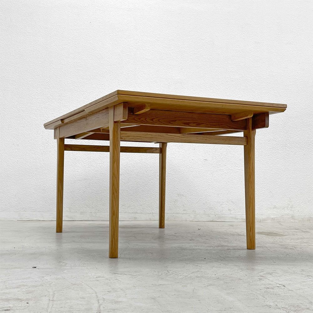 デンマークビンテージ Danish Vintage エクステンションダイニングテーブル オーク材 伸長式 ドローリーフ型 北欧家具 〓