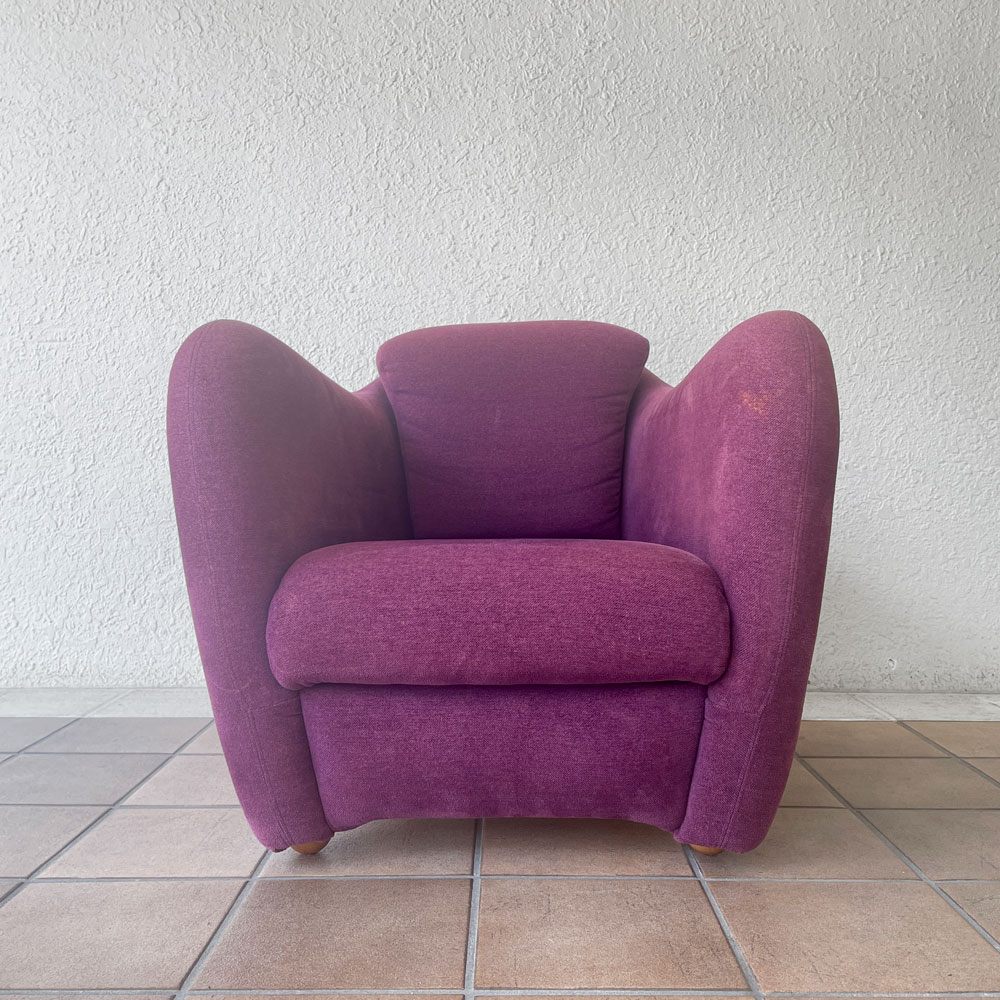 イデー IDEE ミニミラーアームチェア MINI MILLER ARM CHAIR パーソナルチェア シングルソファ ファブリック パープル 廃番色 ◇