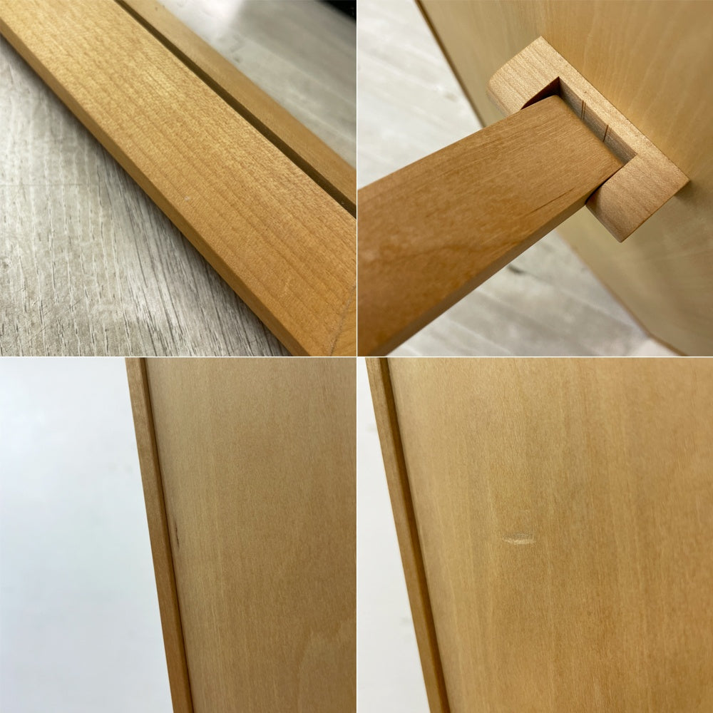 オークヴィレッジ Oak Village ブナ材 × ミズメザクラ材 国産無垢材 スタンドミラー 姿見 ナチュラル W31cm ●
