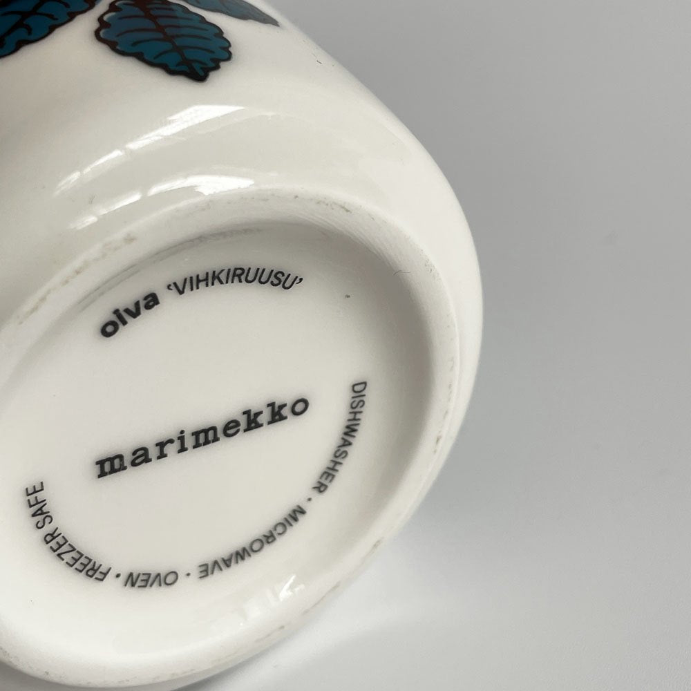 マリメッコ marimekko ヴィヒキルース VIHKIRUUSU ラテマグ ダークブルー マイヤ・イソラ フィンランド 北欧食器 廃番カラー A ♪