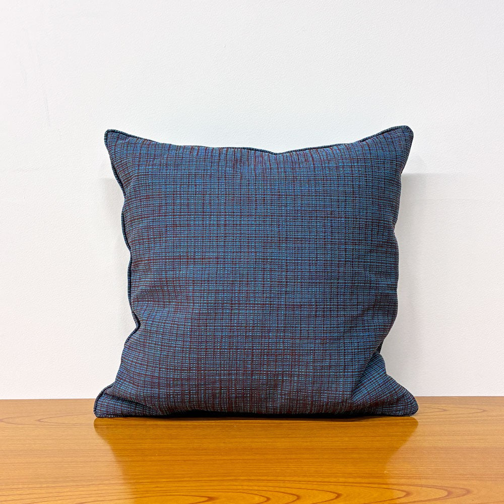カッシーナイクスシー Cassina ixc. クッション W45cm ターコイズブルー×ブラウン フェザー 織柄 モダン B ◎