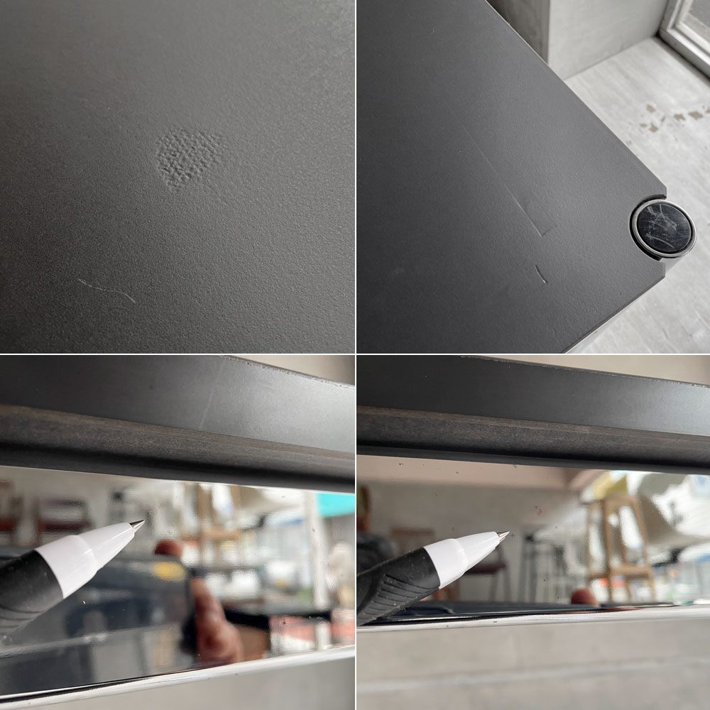 USMハラー USM Haller モジュラーファニチャー ハラーテーブル ワーキングデスク ダイニングテーブル リノリウム天板 チャコール W150cm アジャスター 高さ調整機能付き スイス ♪