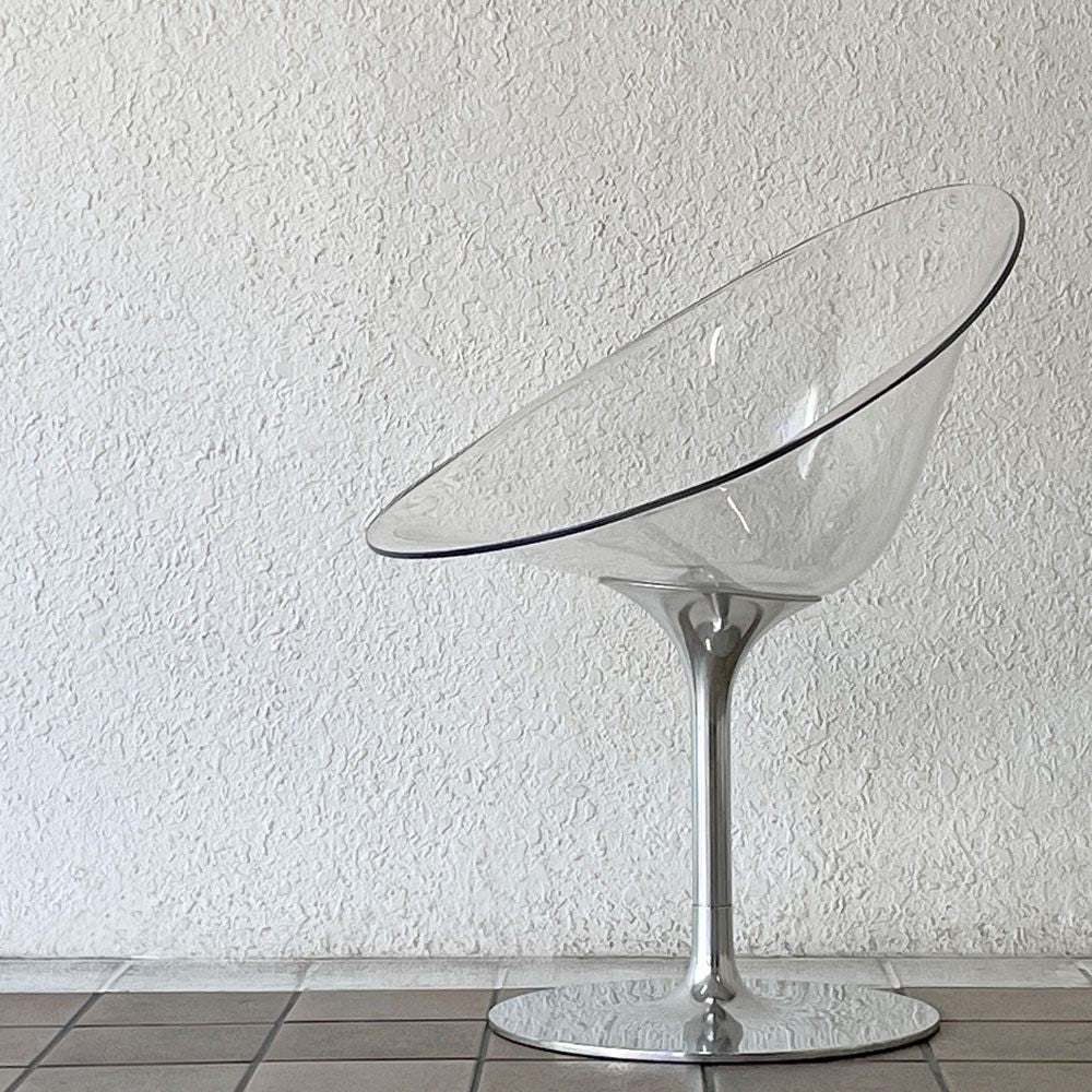 カルテル Kartell エロエス ERO S ダイニングチェア クリスタル 1本脚 回転式 フィリップスタルク Philippe Starck スペースエイジ イタリアンモダン 廃番仕様 ◇