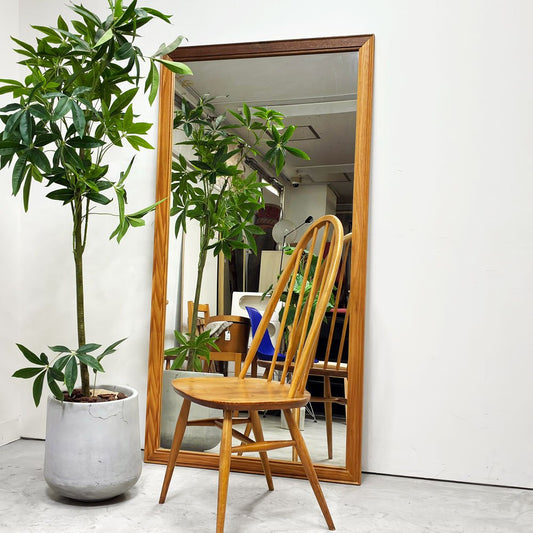 ウォールナットフレーム ウォールミラー Wall Mirror 壁掛け 全身鏡 姿見 無垢材 契り加工 ナチュラルモダンデザイン ●