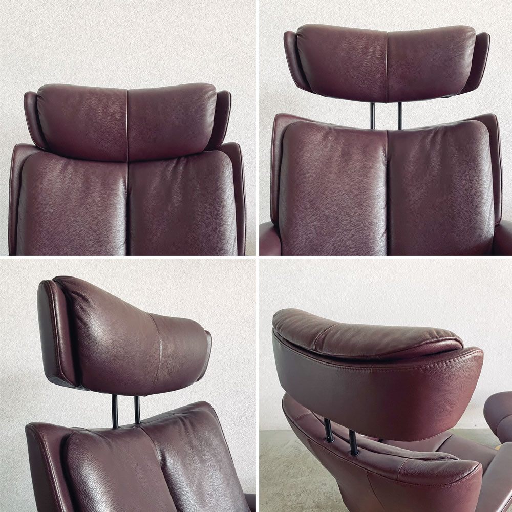 エコーネス EKORNES ストレスレス Stressless マジック Magic リクライニングチェア クラシックベース Mサイズ オットマン付き ボルドー系 〓