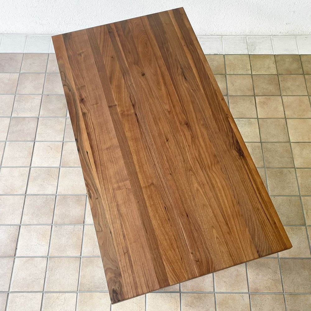 関家具 ベルデⅢ ダイニングテーブル W150cm ウォールナット 脚間調節可 モダンデザイン 定価￥65,000- ◇