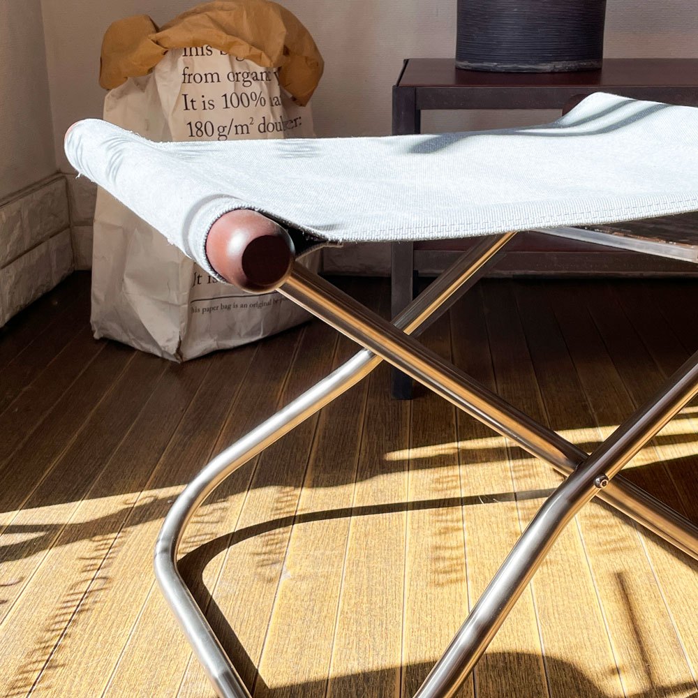 ニーチェア エックス NY chair X フォールディングオットマン グレー×ダークブラウン 折りたたみ 新居猛 藤栄 MoMA 定価￥35,200- ◎