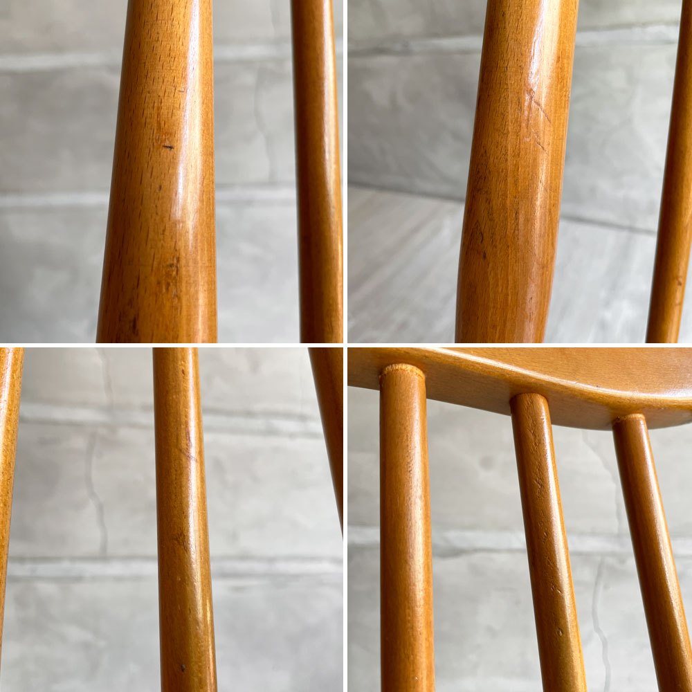 アーコール Ercol ゴールドスミス ダイニングチェア ハイバック スティックバック エルム材 ビーチ材 ナチュラルカラー UKビンテージ 英国家具 ♪