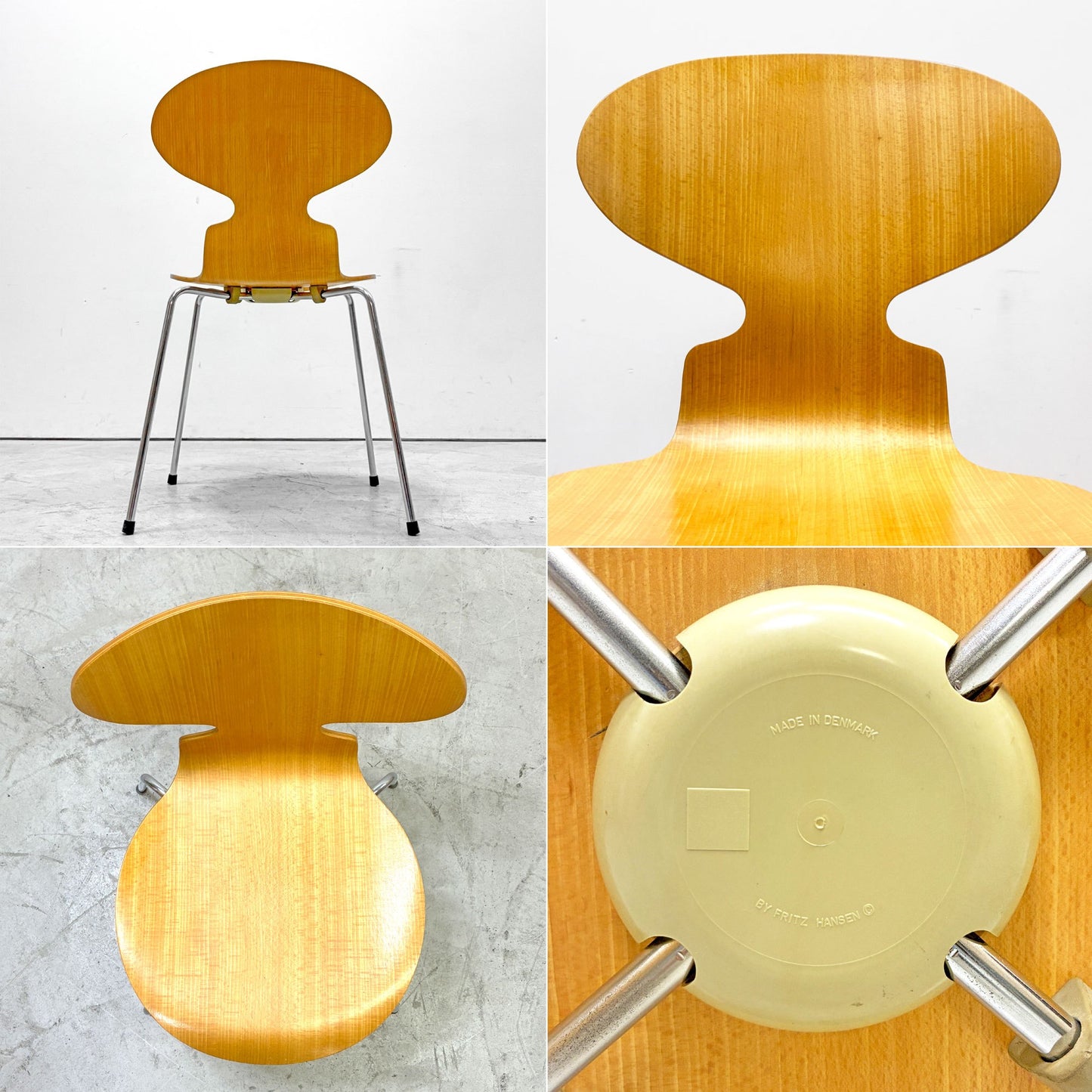 フリッツハンセン Fritz Hansen 3101 アリンコチェア アントチェア 4本脚 ナチュラルビーチ ラッカー仕上げ アルネ・ヤコブセン D ●