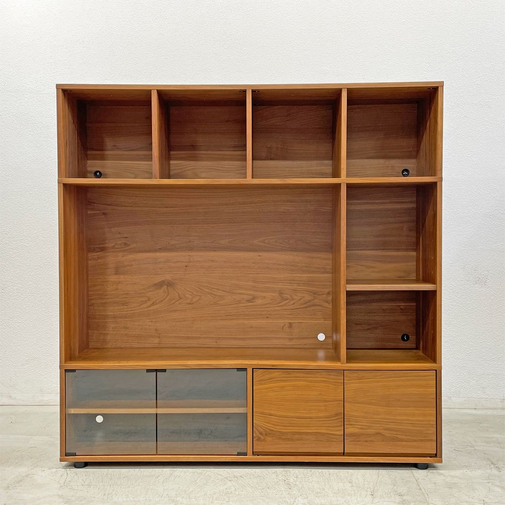 無印良品 MUJI スタッキングキャビネット Cセット ウォールナット材 W162cm AVボード 壁面収納 ナチュラル シンプルモダン 〓