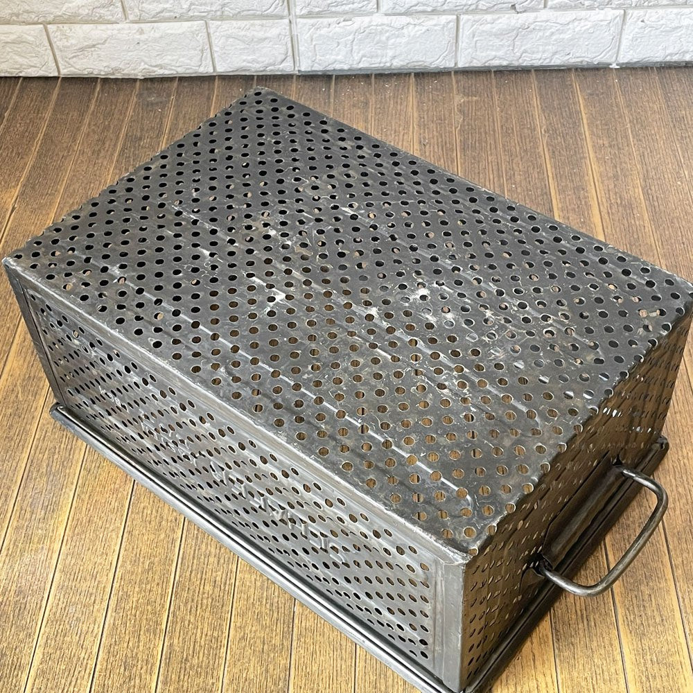 SCHAFER スタッキング ストレージボックス パンチングメタル インダストリアル ドイツビンテージ B ◎
