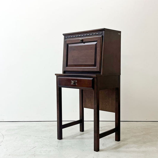 カリモク karimoku スモール ライティングデスク 書斎デスク ライティングビューロー キャビネット コロニアルデザイン 日本の老舗家具 ●