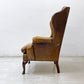 ロイズアンティークス Lloyd's Antiques リプロダクションシリーズ チェスターフィールド Q/Aウイングバックチェア 1シーターソファ 本革 猫脚 ●