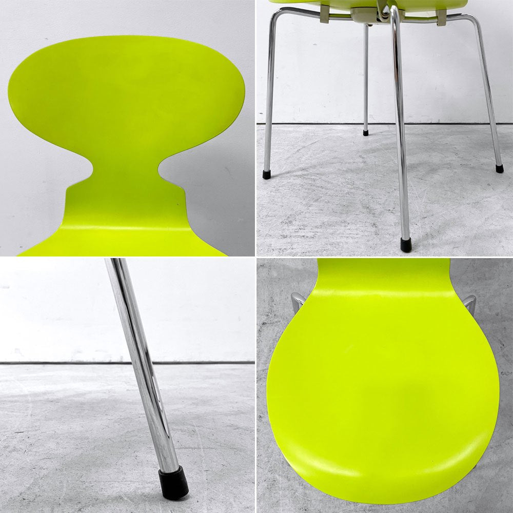 フリッツハンセン Fritz Hansen アントチェア ANT CHAIR 4本脚  ヴァーナルグリーン ライムカラー ラッカー仕上げ アルネ・ヤコブセン デンマーク 北欧家具  ●