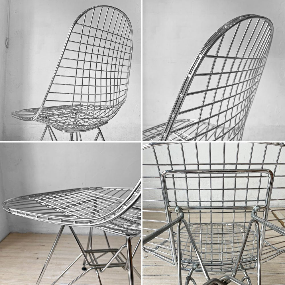 ハーマンミラー Herman Miller DKR ワイヤーチェア Eames Wire Chair エッフェルベース シートパッド付 C&R イームズ ミッドセンチュリー  ★